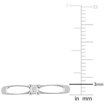 Princess Cut Diamond Solitaire Engagement Ring in Sterling Silver