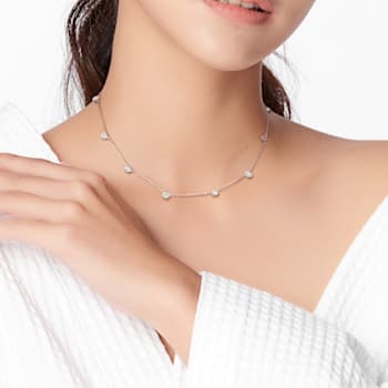 2 1/4 CT DEW Created Moissanite Yard Necklace in Sterling Silver