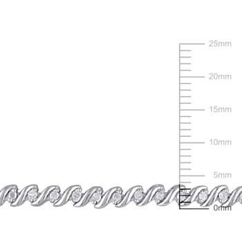 1/2 CT TW Diamond S-Shape Tennis Bracelet in Sterling Silver