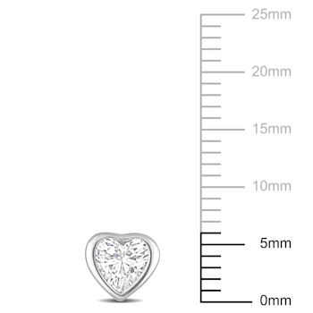 1 5/8 CT TGW Cubic Zirconia Heart Stud Earrings in Sterling Silver