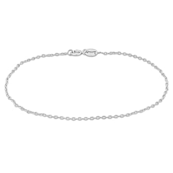 Diamond Cut Cable Chain Bracelet in Platinum, 7 in