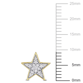 1/10 CT TDW Diamond Star Stud Earrings in 10k Yellow Gold