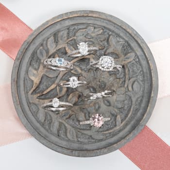 1 1/7 CT TGW Morganite and Diamond Accent Ring in Sterling Silver