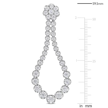 2 3/4 CT DEW Created Moissanite Open Pear Shape Dangle Earrings in
Sterling Silver