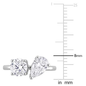 2 CT TGW Lab Grown Diamond 2-Stone Engagement Ring in 14K White Gold