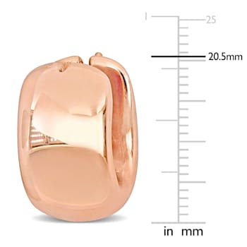 20.5mm Wide Polished Huggie Earrings in 14k  Gold