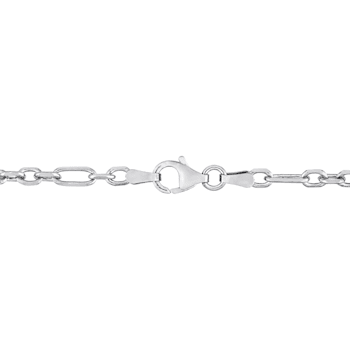 3MM Diamond Cut Figaro Chain Necklace in Sterling Silver