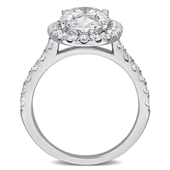 3 7/8 CT TW Lab-Grown Diamond Halo Ring in 14K White Gold