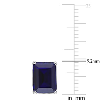 5 7/8 CT TGW Octagon Created Blue Sapphire Stud Earrings in Sterling Silver