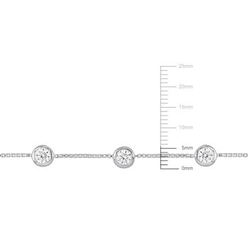 1 1/4 CT DEW Created Moissanite Station Bolo Bracelet in Sterling Silver