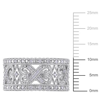 1/4 CT TW Diamond Filigree Ring in Sterling Silver
