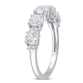 1 5/5 CTW White Topaz Anniversary Style Band Ring in Sterling Silver