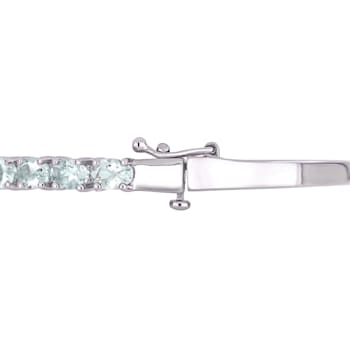 6 1/3 CT TGW Aquamarine Bangle in Sterling Silver