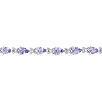 4 1/3 CT TGW Tanzanite X-Link Bracelet in Sterling Silver