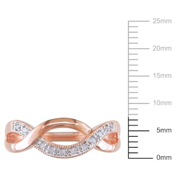 1/10ctw Diamond Twist Ring in 18K Rose Gold Over Sterling Silver