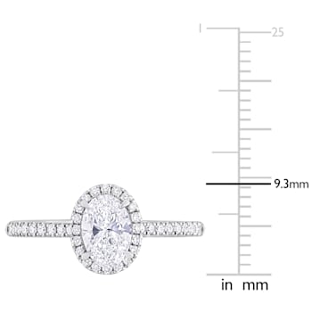 1 CT TGW Lab Grown Diamond with Tsavorite Accent Halo Engagement Ring in
14K White Gold