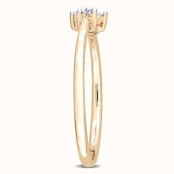 Diamond Accent Promise Ring in 18K Yellow Gold Over Sterling Silver