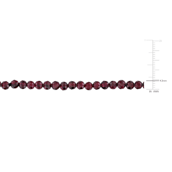 13 CT TGW Purple Garnet Beaded Necklace in Sterling Silver Clasp