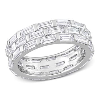 4 5/8 CT DEW Created Moissanite Triple Band Ring in Sterling Silver