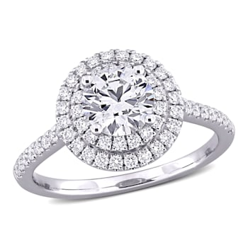 1 3/8 CT TW Lab-Grown Diamond Double Halo Ring in 14K White Gold