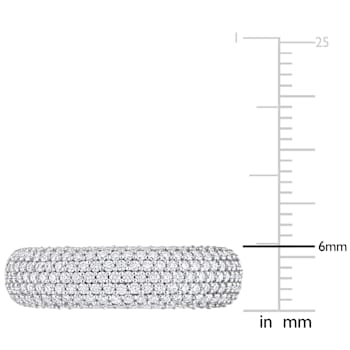 4/5 CT TGW Created Moissanite Semi-Eternity Ring in Sterling Silver