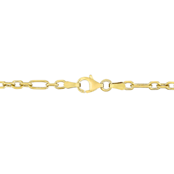 3MM Diamond Cut Figaro Chain Necklace in Yellow Plated Sterling Silver