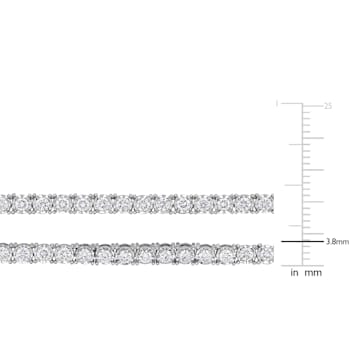 8 7/8ctw Lab-Grown Diamond Double Strand Necklace in 14K White Gold