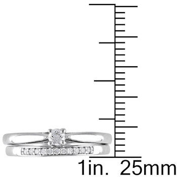 1/6 CT TW Diamond Bridal Set in Sterling Silver