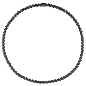 1/2 CT TW Black Diamond Tennis Necklace in Sterling Silver with Black
Rhodium Plated