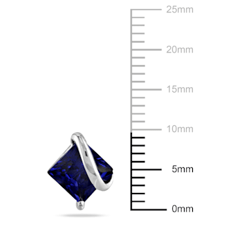2.7 CT Created Blue Sapphire Stud Earrings in Sterling Silver