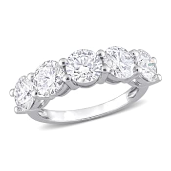 4 CT DEW Created Moissanite Anniversary Style Ring in 10K White Gold