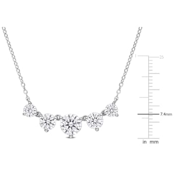 2 1/2 CT DEW Created Moissanite Heart Necklace in Sterling Silver