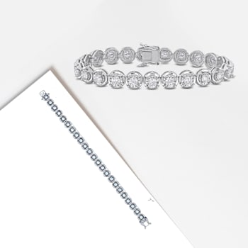 4 4/5 CT TW Lab-Grown Diamond Tennis Bracelet in 14K White Gold