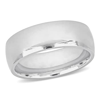 Men's 7.5mm Comfort Fit Wedding Band in 14K White Gold