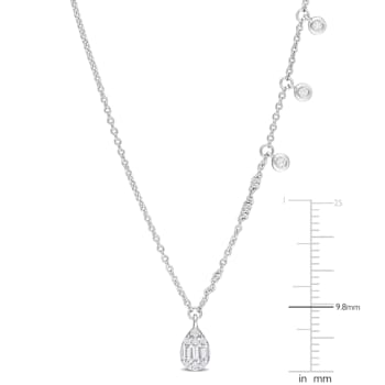 1/5 CT TW Diamond Dangle Necklace in 14K White Gold