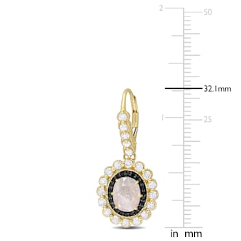 3 4/5 CT TW Black & White Multi-Shape Diamonds Oval Leverback
Earrings in 10k Yellow Gold 