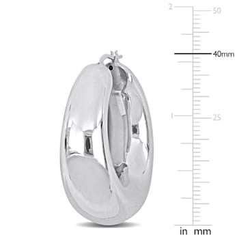 40MM Polished Hoop Earrings in Sterling Silver