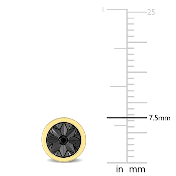 Black Diamond Accent Circle Men's Stud Earrings in 18K Yellow Gold Over
Sterling Silver
