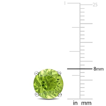 4 CT TGW Peridot Stud Earrings in Sterling Silver
