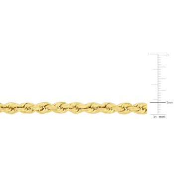 20 Inch Rope Chain Necklace in 10k Yellow Gold (5 mm)
