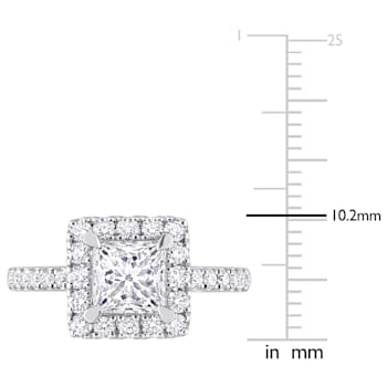 2 CT TGW Lab Grown Diamond with Tsavorite Accent Halo Engagement Ring in
14K White Gold