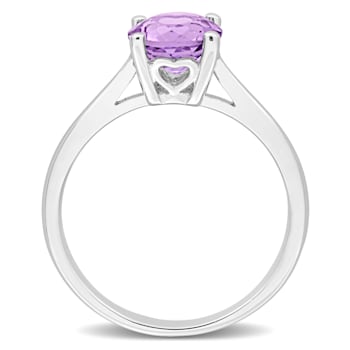 1 1/3 CT TGW Amethyst Solitaire Ring in Sterling Silver