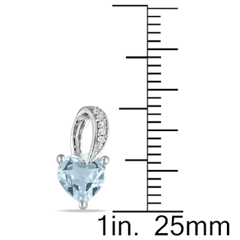 1 1/3 CT TGW Aquamarine and Diamond Accent Swirl Earrings in Sterling Silver