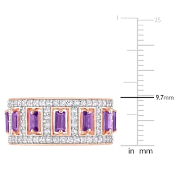 2 4/5 CT TGW African-Amethyst and Topaz Eternity Ring in Rose Plated
Sterling Silver