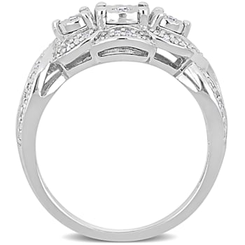 1/5 CT TW Diamond Vintage StyleRing in Sterling Silver