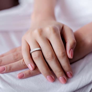 1 CT TW Lab-Grown Diamond Anniversary Ring in 14K White Gold