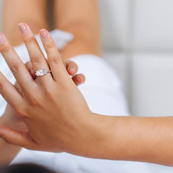 2 5/8 CT TGW Created Moissanite 3-Stone Ring in Sterling Silver
