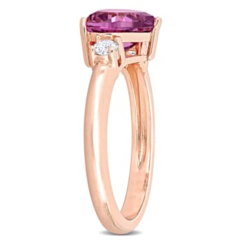 2 1/3 CT TGW Created Pink and White Sapphire Ring in Rose Plated
Sterling Silver
