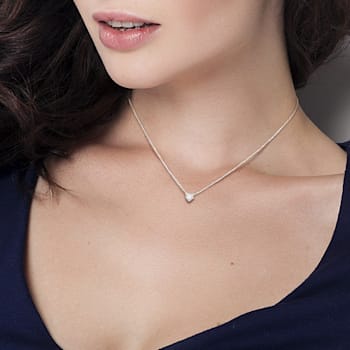 1/5 CT TW Diamond Solitaire Necklace in 14K White Gold