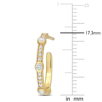 2/5 CT TGW Lab Grown Diamond Open Vintage Hoop Earrings in 18K Yellow
Gold Plated Sterling Silver